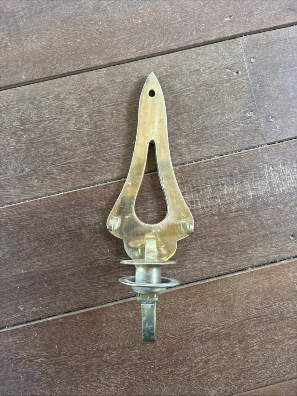 vintage mid century modern Brass Sconce Candlestick Holder